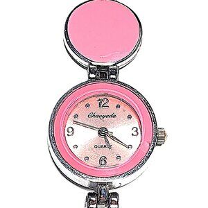 Chaoyada pink metal circle bracelet watch